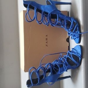 Zara Sandal with 4-inch Heel in Blue